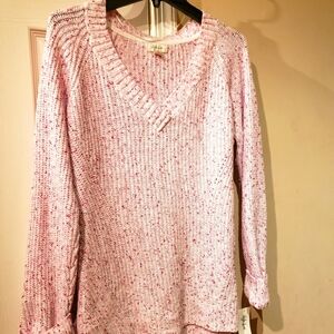 Style & Co Trendy Ribbed Knit V-Neck Sweater